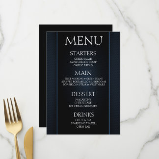 Menu Créez Votre Propre - Événement Minimaliste Noir Bl