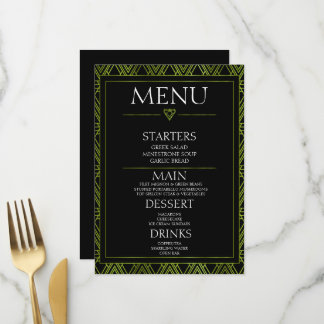 Menu Créez Votre Propre - Minimaliste Noir Art Déco