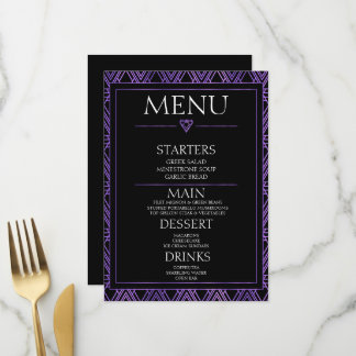 Menu Créez Votre Propre - Minimaliste Noir Art Déco