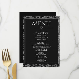 Menu Créez Votre Propre - Minimaliste Noir Art Déco