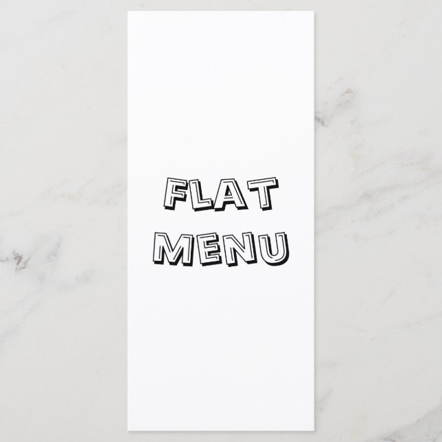 Menu Créez votre propre plat simple 4" x 9" (Devant)