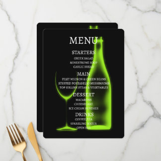 Menu Créez votre propre verre et bouteille de vin X-Ray