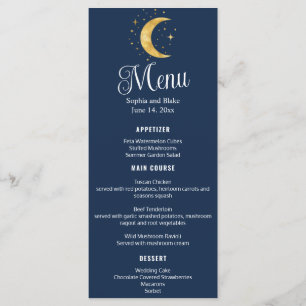 Menu Crescent Moon Starry Night Marine Mariage Flat Men