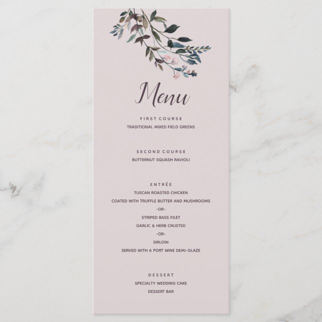 Menu Crest jardin | Script Mariage floral mauve (Devant)