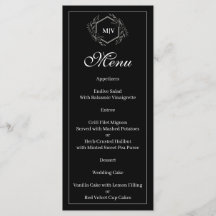 Menu Crest Monogram noir et blanc