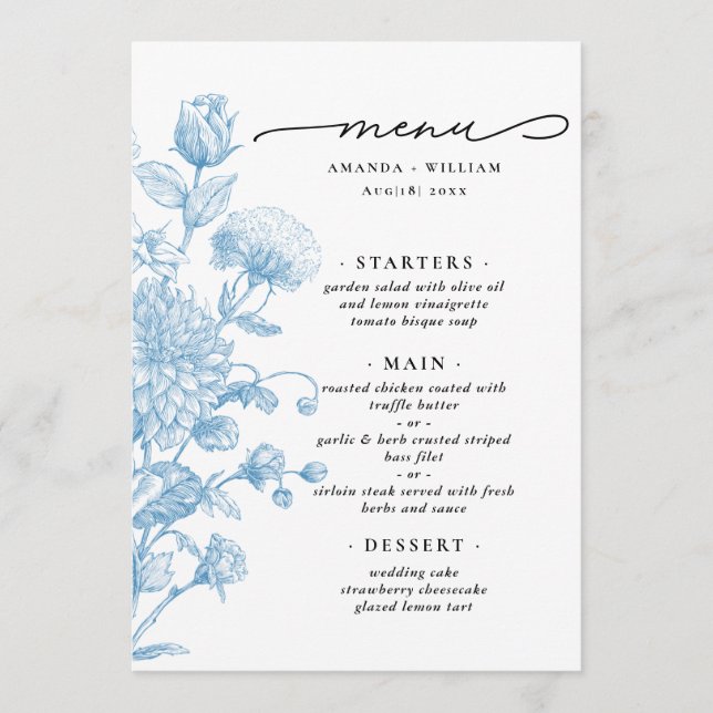 Menu Croquis Floral (Devant)
