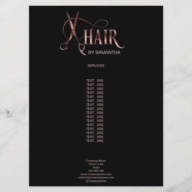Menu Cupcake Bakery Pastry Chef Glitter Drips Rose Gold (Devant)