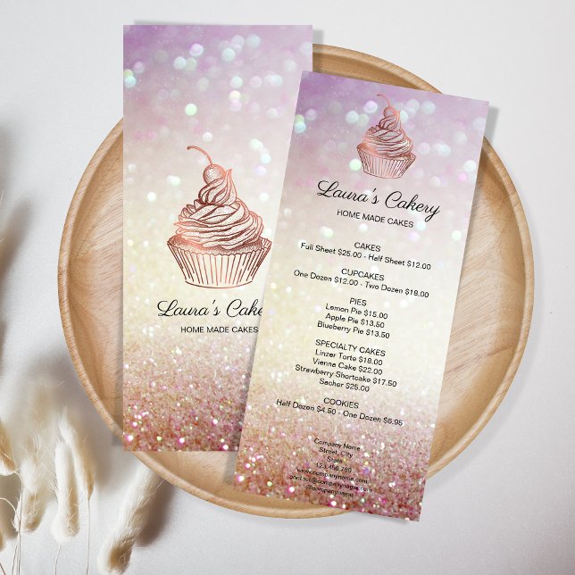 Menu Cupcake Home Bakery Rustic Vintage (Créateur téléchargé)