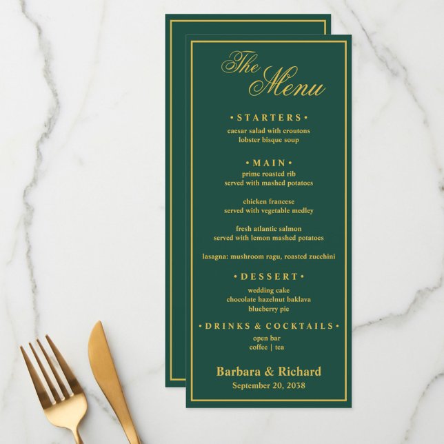 Menu Custom Monogram Golf Theme Wedding  (Créateur téléchargé)