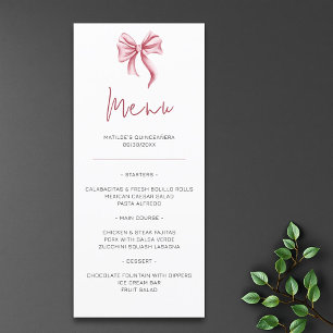 Menu Cute Rose Bow Quinceañera