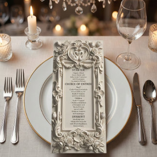 Menu Cygne de style Renaissance européenne orné