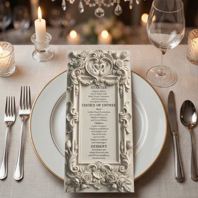 Menu Cygne de style Renaissance européenne orné (Créateur téléchargé)