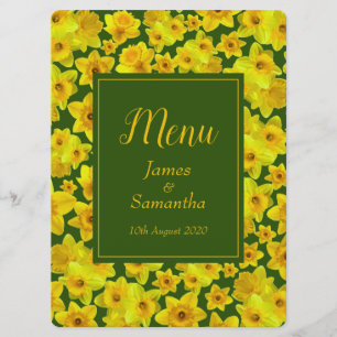 Menu Daffodique de printemps jaune - Mariage