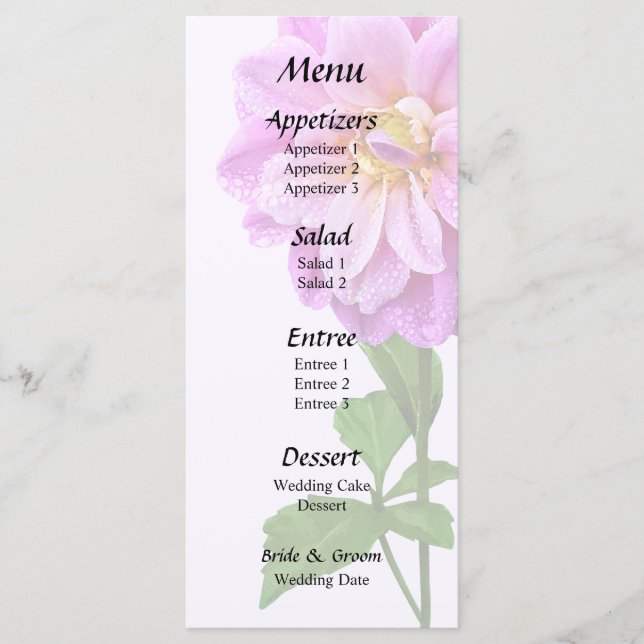 Menu Dahlia Rose Avec Dew (Devant)