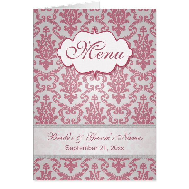 Menu Damas magenta rose (Devant)