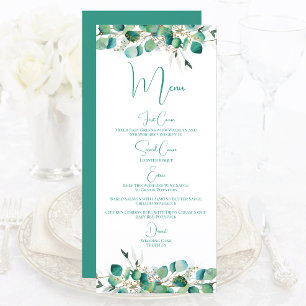 Menu d'aquarelle Emerald Green Eucalyptus