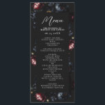 Menu Dark Moody Romantic Black Peony Mariage gothique<br><div class="desc">Préparez-vous à un événement d'élégance avec ces menus gothiques. Ces somptueux menus fleuris à la mariage disposent d'un bouquet de pivoines noires et rouges et de baies bleues contre un arrière - plan noir. Il est parfait pour une célébration spectaculaire et inoubliable. Elles sont idéales pour les amateurs de romance...</div>