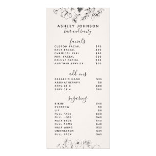 Menu de 3 services de Spa Botanical Blush Code QR