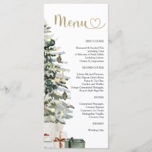 Menu de Baby Shower avec Sapin de Noël et Cadeaux