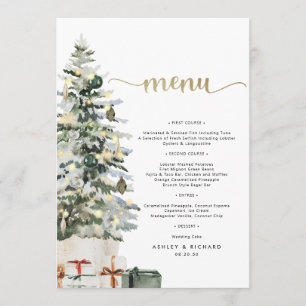 Menu de Baby Shower avec Sapin de Noël et Cadeaux