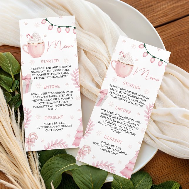 Menu de Baby Shower hivernal rose (Créateur téléchargé)