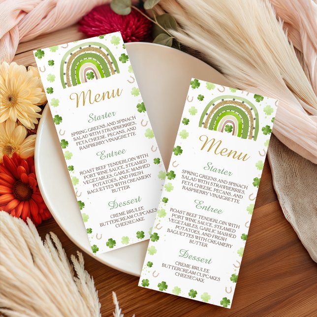 Menu de Baby Shower Thème Trèfle Chanceux (Créateur téléchargé)