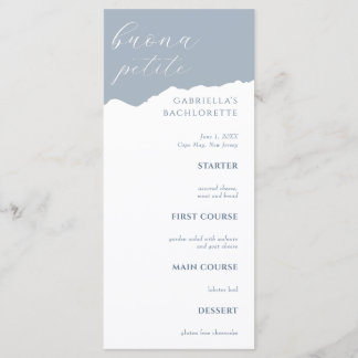 Menu de Bachelorette Bleu Poussiéreux Italien