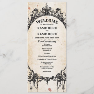 Menu de bienvenue Halloween gothique Cérémonie de 