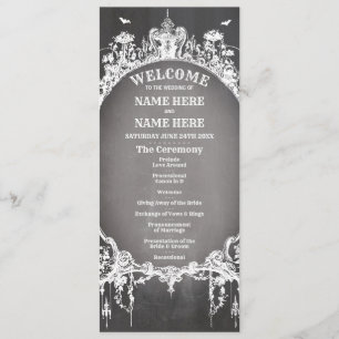 Menu de bienvenue Halloween gothique pour cérémoni