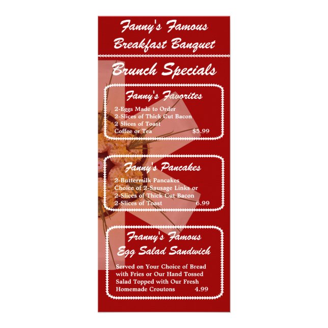 Menu de brunch de banquet de petit déjeuner (Devant)