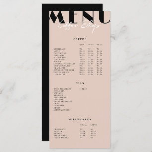 Menu de café minimaliste moderne