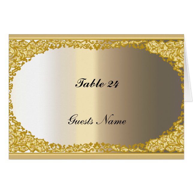 Menu de carte de table en or et métal (Devant horizontal)