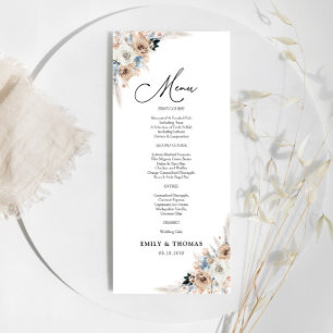 Menu de cérémonie de Mariages floraux ivoire et sa