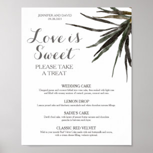 Menu de desserts de mariage tropical - Affiche en 