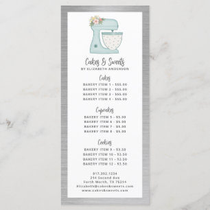 Menu de desserts du pâtissier de boulangerie