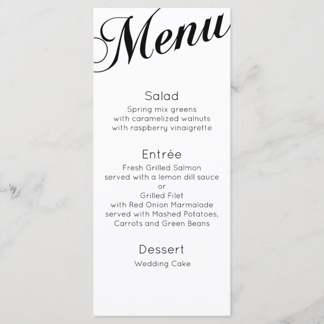 Menu de dîner classique. Table de mariage traditio (Devant)