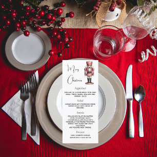 menu de dîner de fête de Noël casse-noisette rose