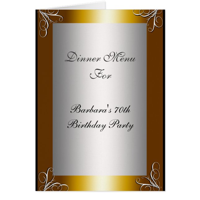 Menu de dîner de fête le plus populaire (Devant)