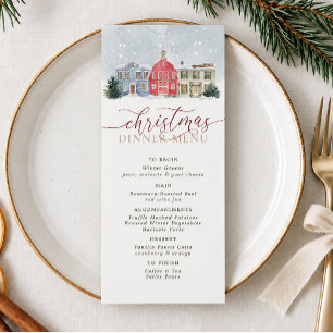 Menu de dîner de Noël du village d'hiver à l'aquar