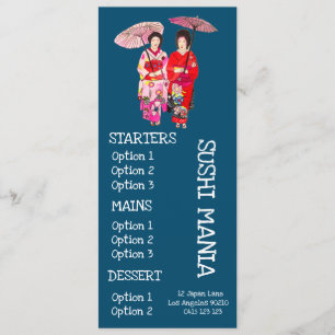 Menu de dîner de sushi de restaurant japonais de