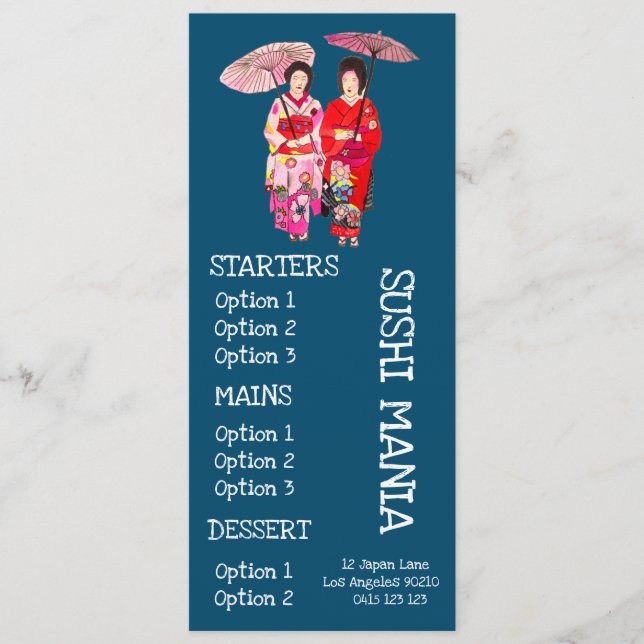 Menu de dîner de sushi de restaurant japonais de s (Devant)