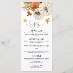 Menu de dîner de Thanksgiving rustique avec citrou