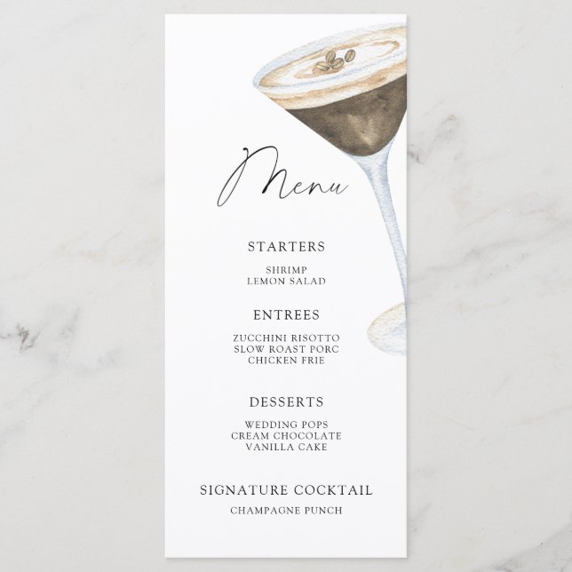 Menu de douche de mariage où l'amour se prépare (Devant)