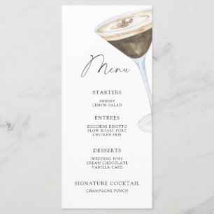 Menu de douche de mariage où l'amour se prépare