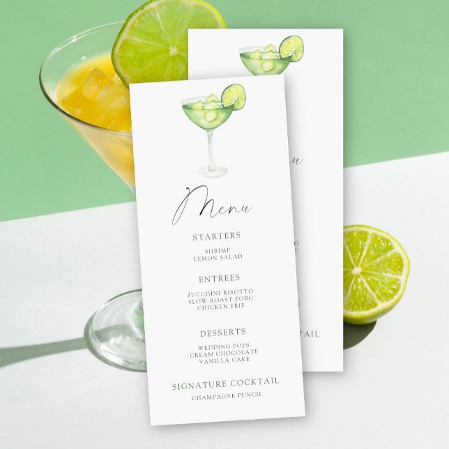 Menu de douche de mariée Margarita (Créateur téléchargé)