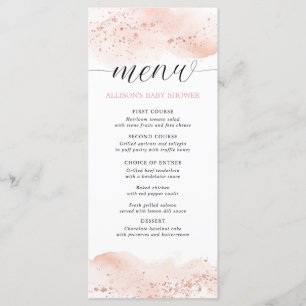 Menu de douche rose gold aquarelle rose