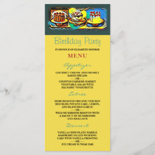 Menu de fête d'anniversaire Cake Art Jazz