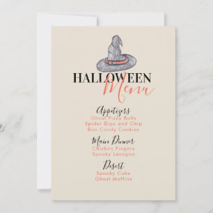Menu de fête d'anniversaire Chapeau de Sorcière d'