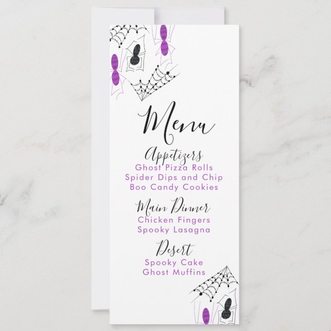 Menu de fête d'anniversaire de gribouillages d'ara (Devant)