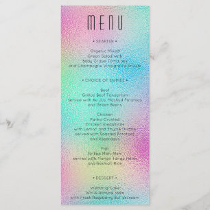 Menu de Fête des mariées Mariage à huile métalliqu